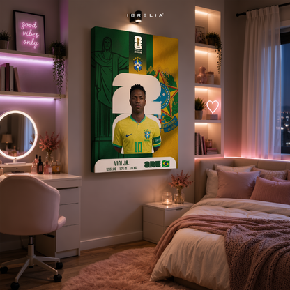 Vinícius Júnior FIFA World Cup 2026 Wall Art – Brazil Football | IBRELIA™