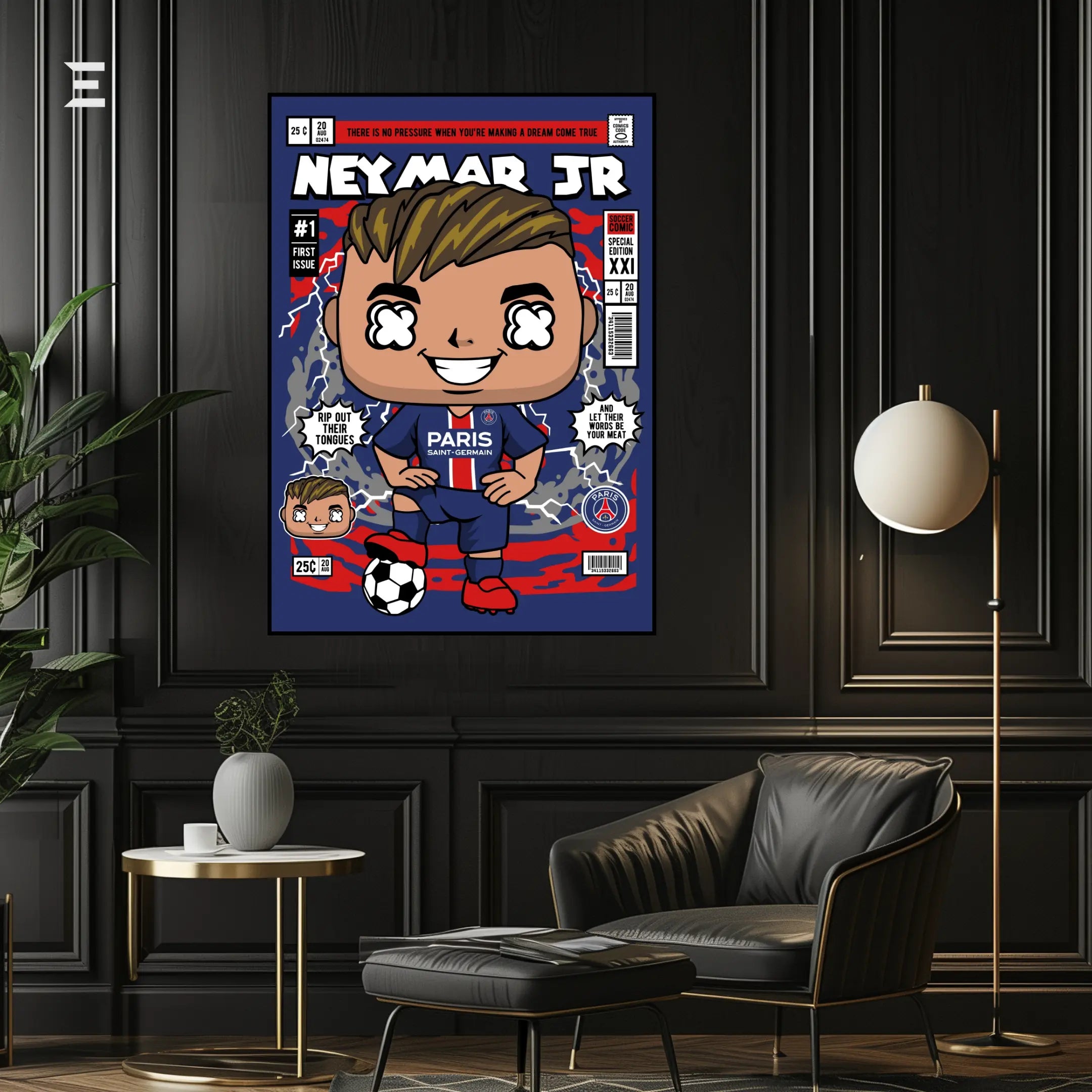 Neymar Jr. Pop Art Resin Wall Art – PSG Comic Style Edition | IBRELIA IBRELIA