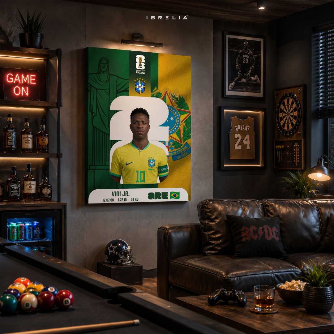 Vinícius Júnior FIFA World Cup 2026 Wall Art – Brazil Football | IBRELIA™