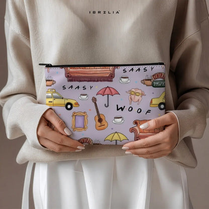 Central Perks Lifestyle Makeup & Pencil Pouch – Double-Sided Print – IBRELIA™