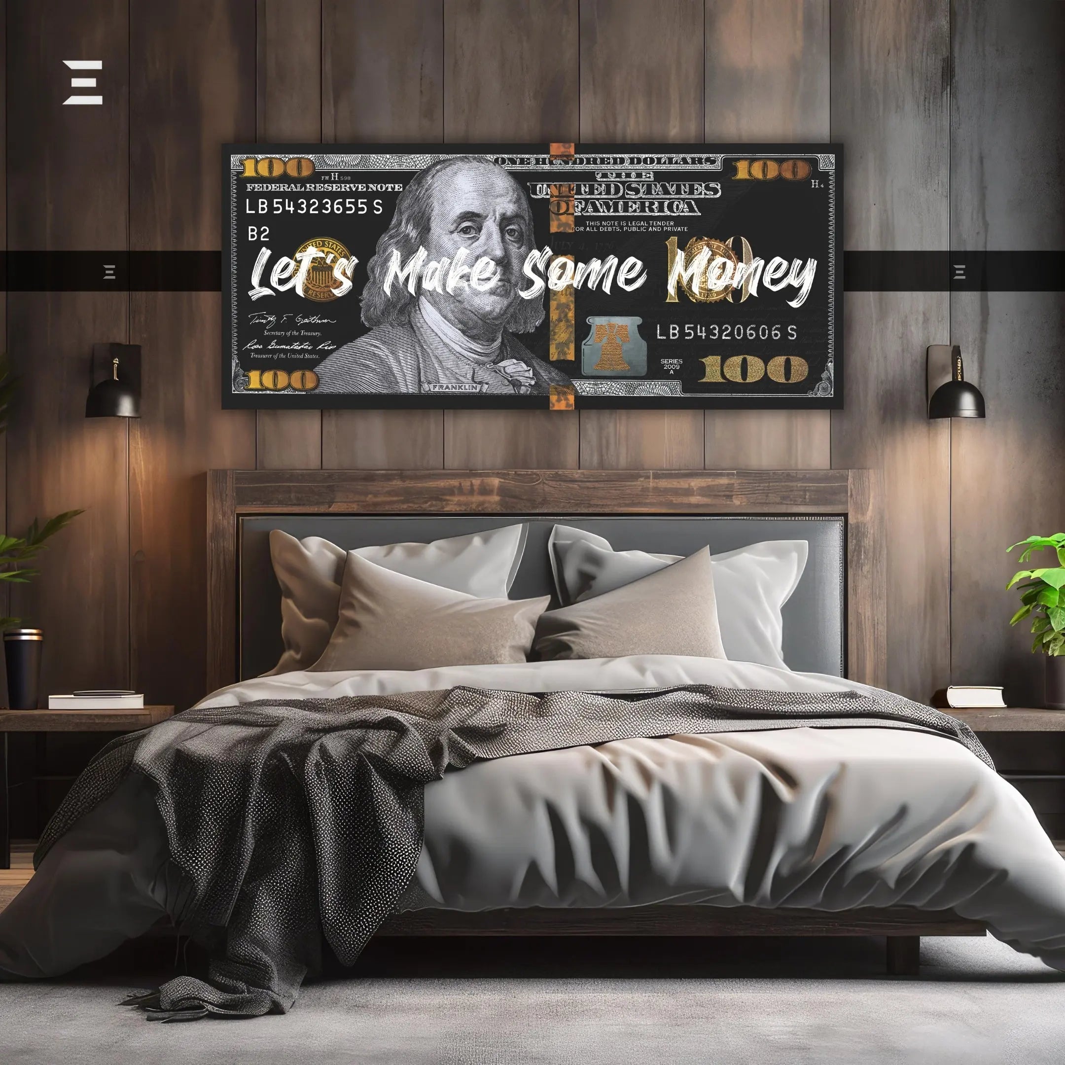 Ultra Wide Wall Art – “Let’s Make Some Money” Dollar Design | IBRELIA IBRELIA