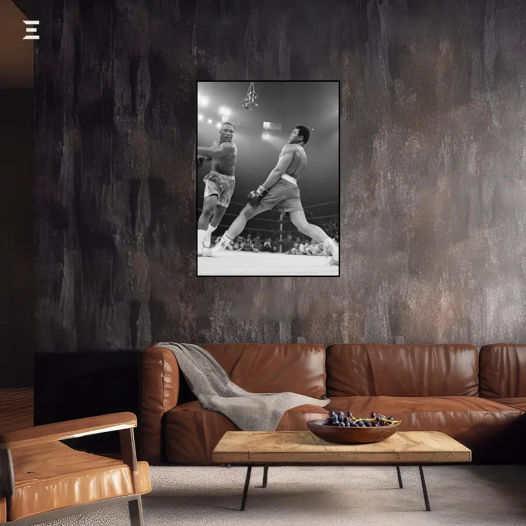 Premium Resin Coated Wall Art – Muhammad Ali vs Joe Frazier Fight Frame | IBRELIA Pakistan IBRELIA
