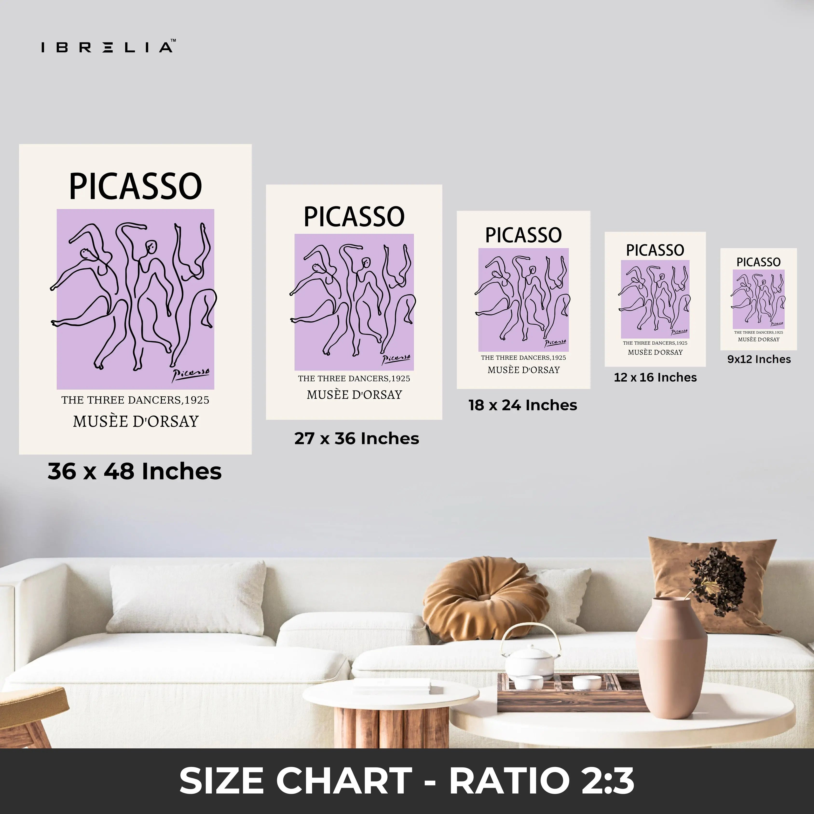 Picasso Haring Bauhaus Modern Art 3 Panel 4K Ultra HD Wall Art in Pakistan | IBRELIA™ IBRELIA
