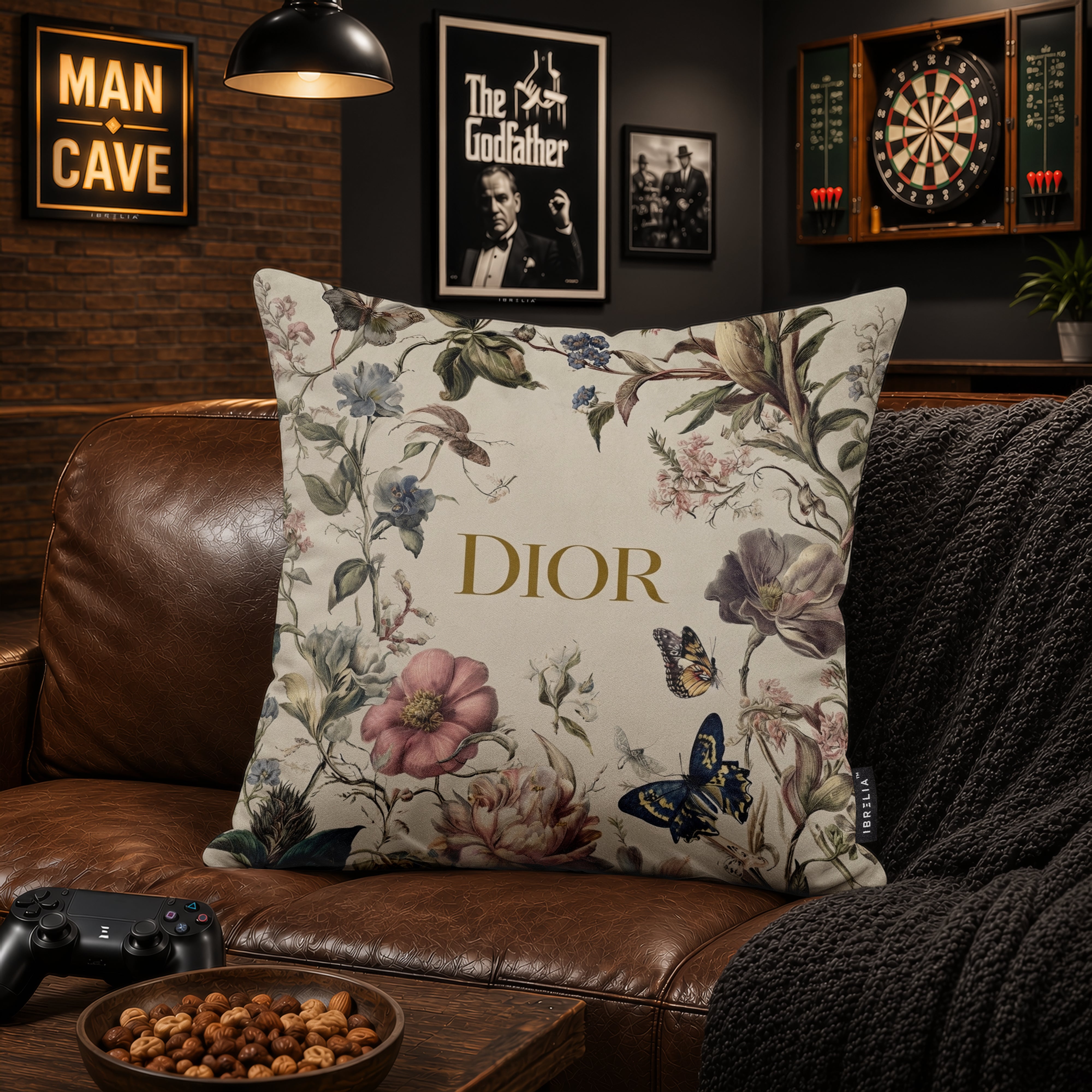 Luxury Floral Designer Cushion | Premium Velvet Suede | Double-Sided Print