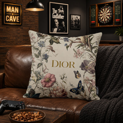 Luxury Floral Designer Cushion | Premium Velvet Suede | Double-Sided Print