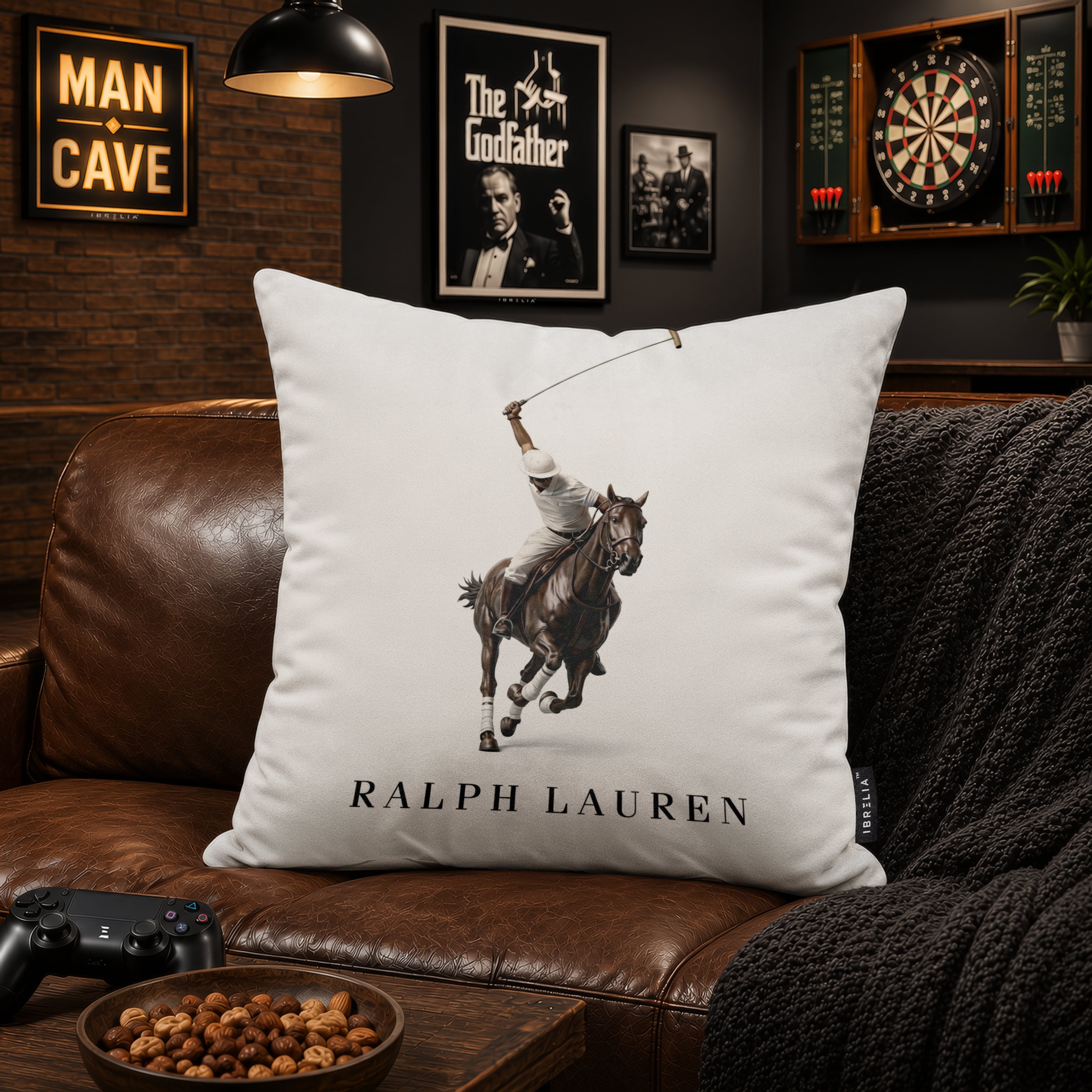 Polo Player Cushion | Premium Velvet Suede | Double-Sided Print