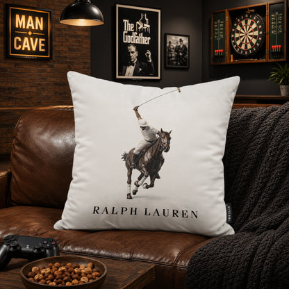 Polo Player Cushion | Premium Velvet Suede | Double-Sided Print