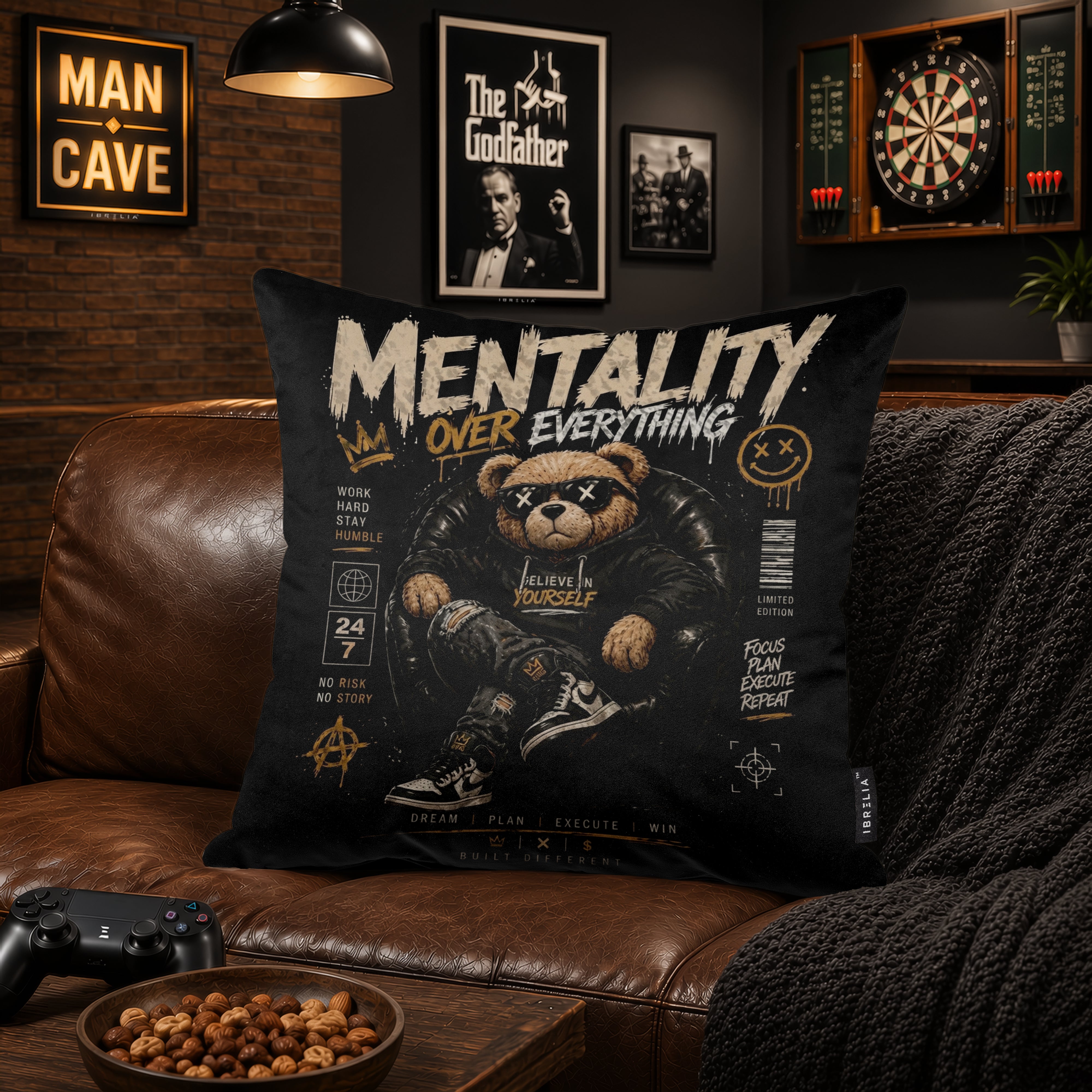Mentality Teddy Cushion | Premium Velvet Suede | Double-Sided Print