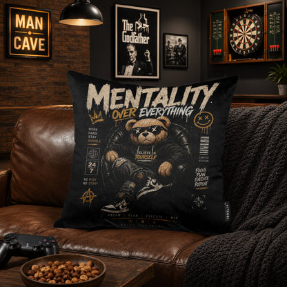 Mentality Teddy Cushion | Premium Velvet Suede | Double-Sided Print