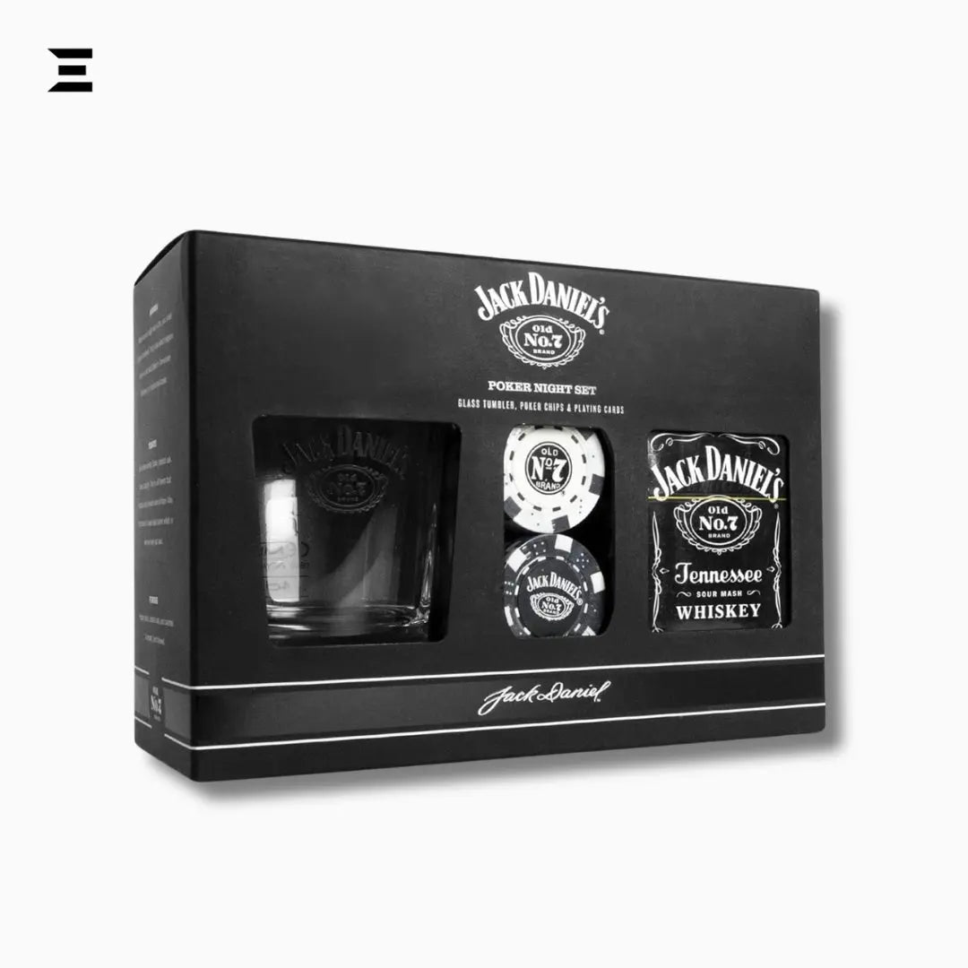 Jack Daniel’s Poker Night Gift Set – Tumbler, Chips & Playing Cards IBRELIA