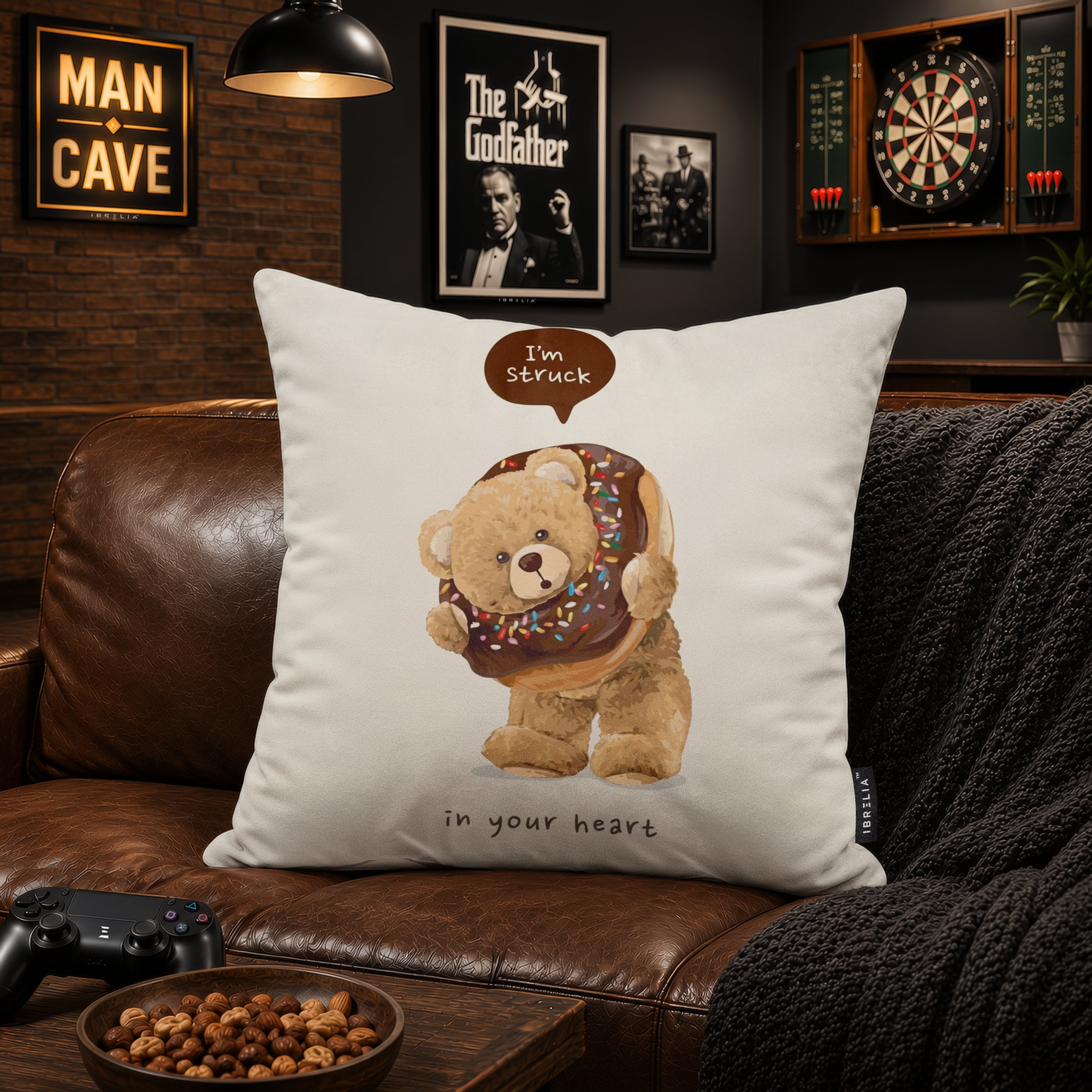 Sweet Donut Teddy Cushion | Premium Velvet Suede | Double-Sided Print
