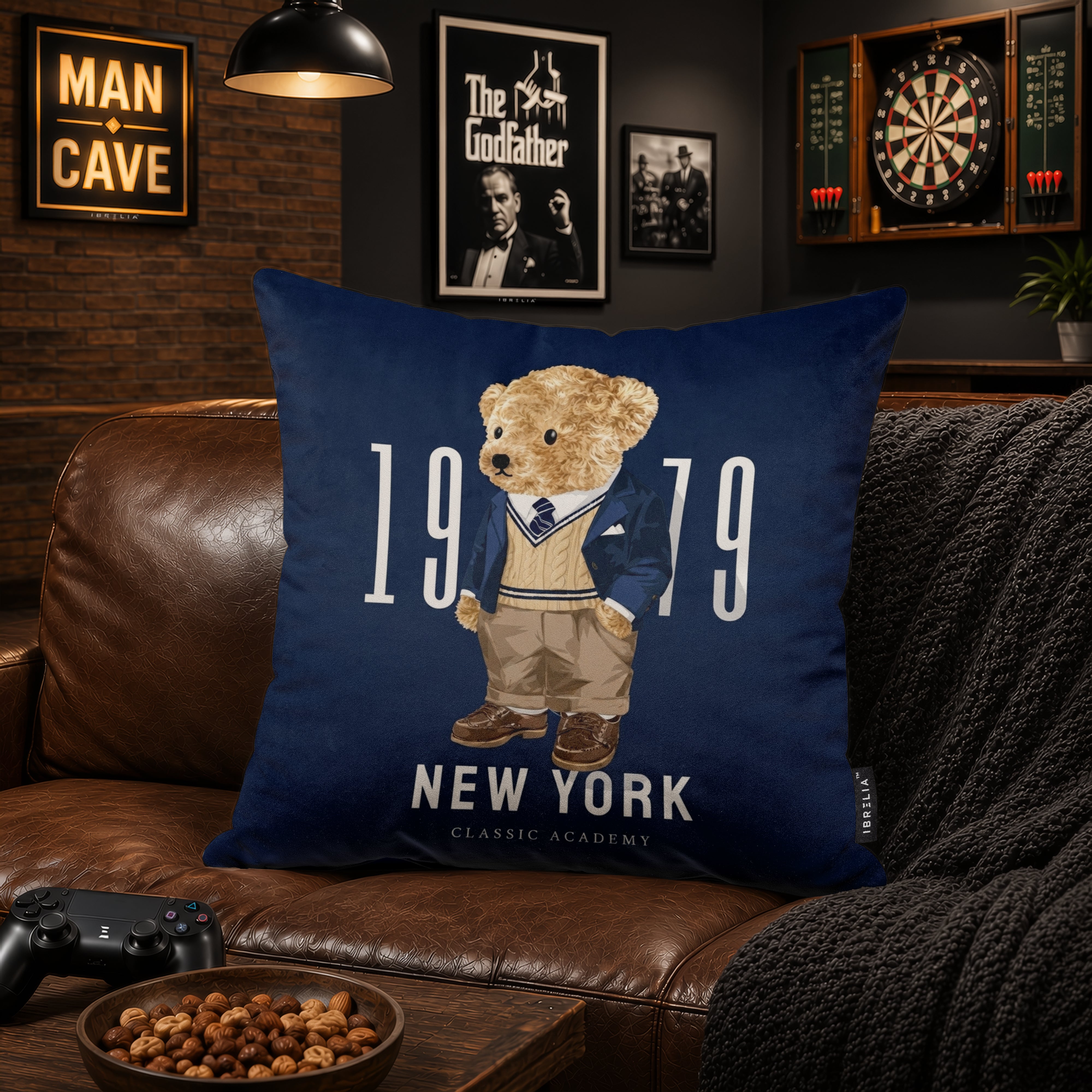 Classic Teddy Bear Velvet Suede Decorative Cushion | Premium Double-Sided Print