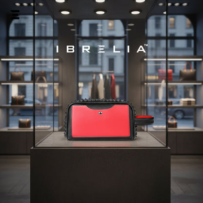 Elegant Black Rivet Leather Wrist Clutch – Unisex Evening & Party Bag IBRELIA™ - IBRELIA