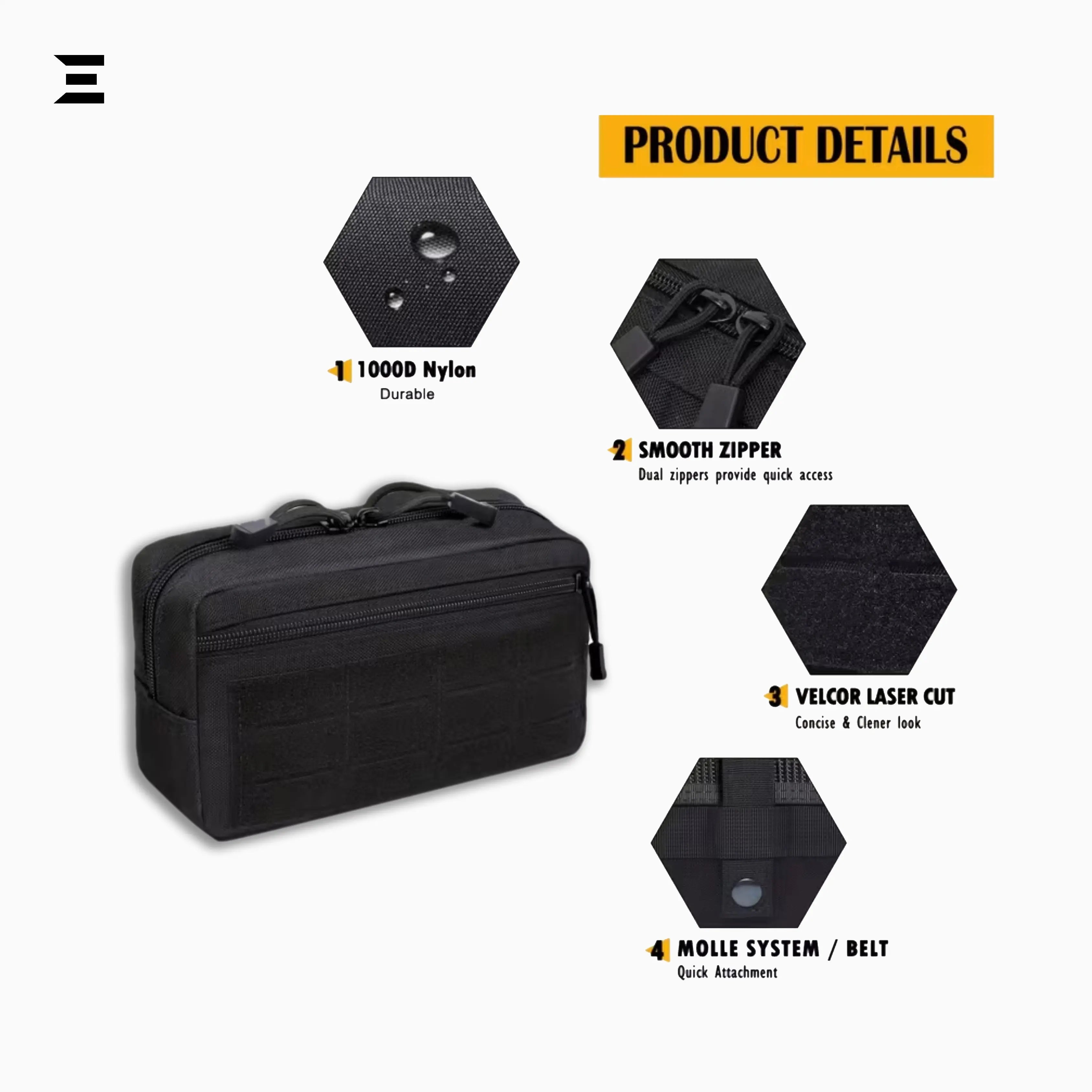 IBRELIA™ BlackOps Tactical Admin Pouch – Premium 1000D MOLLE EDC Organizer IBRELIA
