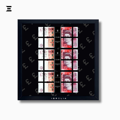 IBRELIA™ 3D Pound Money Frame – £50 Stacks | Premium Luxury Acrylic Display Frame