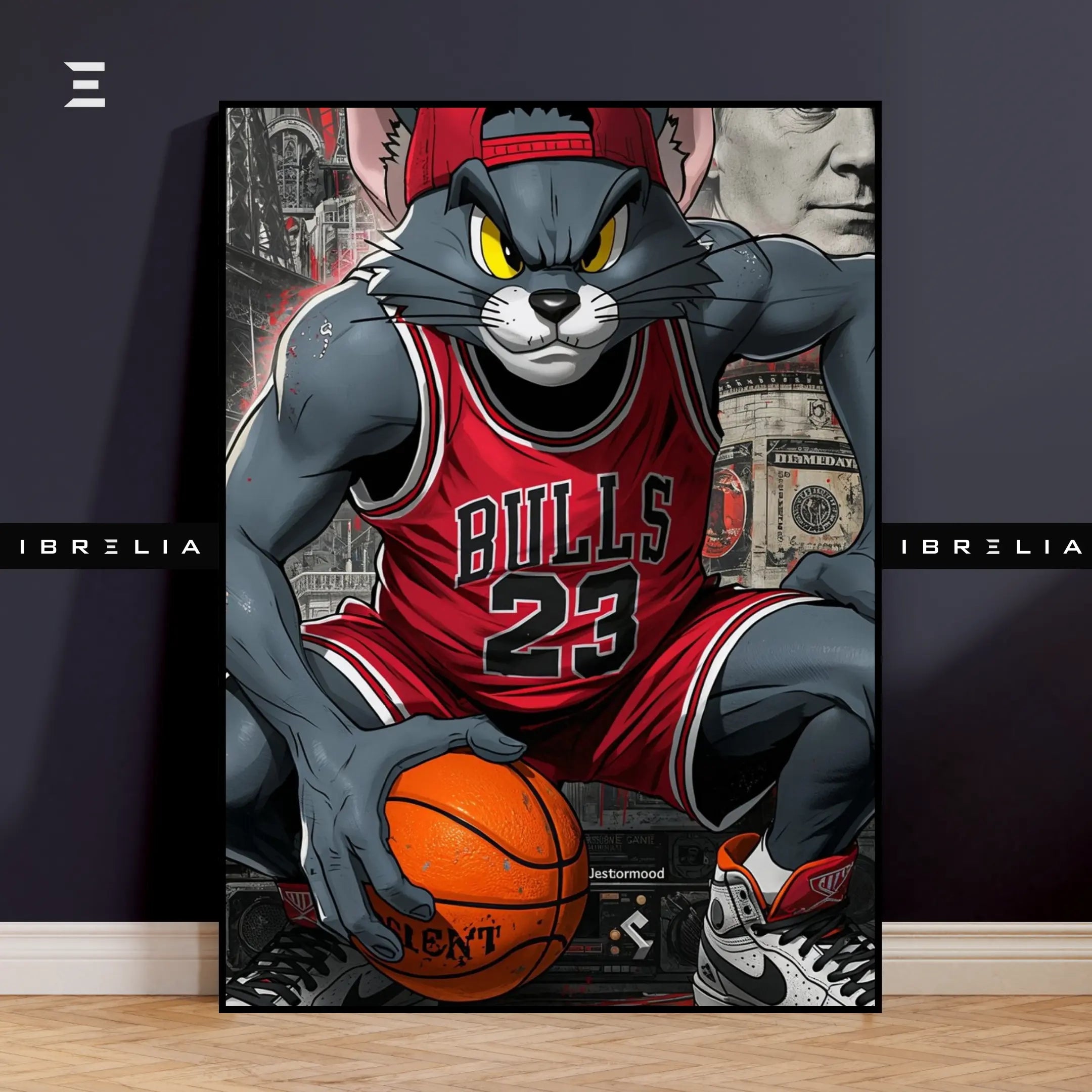 Tom & Jerry Graffiti Pop Art Resin Wall Art – “Bulls 23” Basketball Edition | IBRELIA IBRELIA