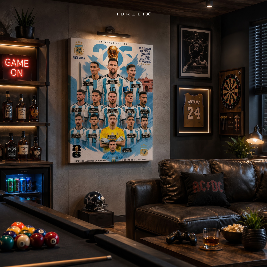 Argentina FIFA World Cup 2026 Team Wall Art – Lionel Messi Football Poster | IBRELIA™