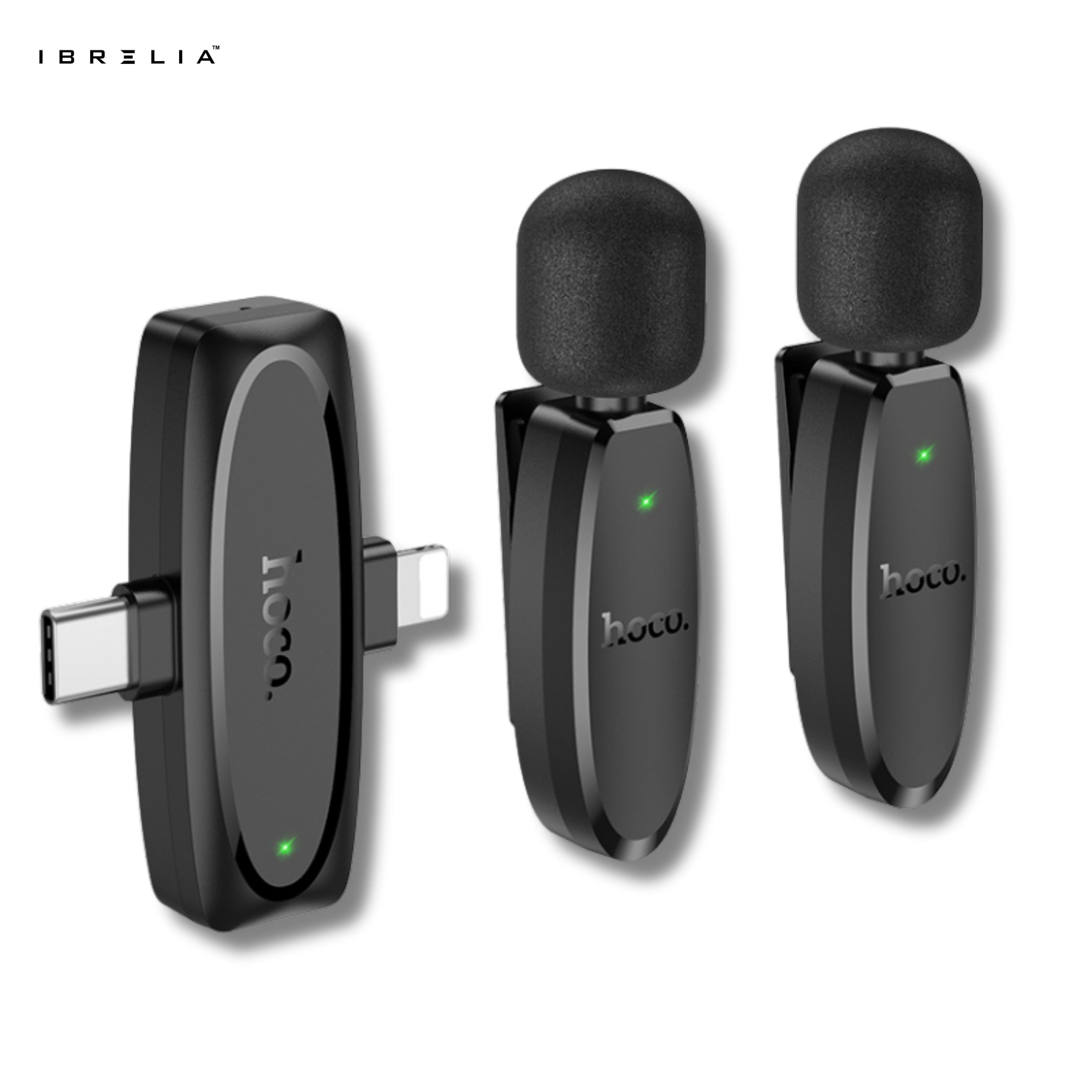 HOCO L15 Dual-Mic Wireless Digital Microphone (Type-C + Lightning 2-in-1 Receiver) | IBRELIA™