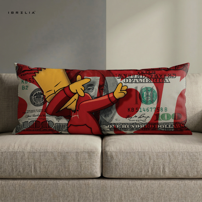 IBRELIA™ Street Money Bart Ultra Wide Cushion – Premium Jute Luxury Sofa Pillow (46 x 19 Inches) IBRELIA