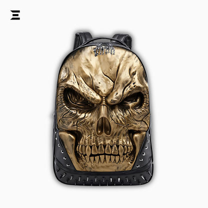 3D Skull Backpack – PU Leather Rock Style Laptop & Travel Bag - IBRELIA™ IBRELIA