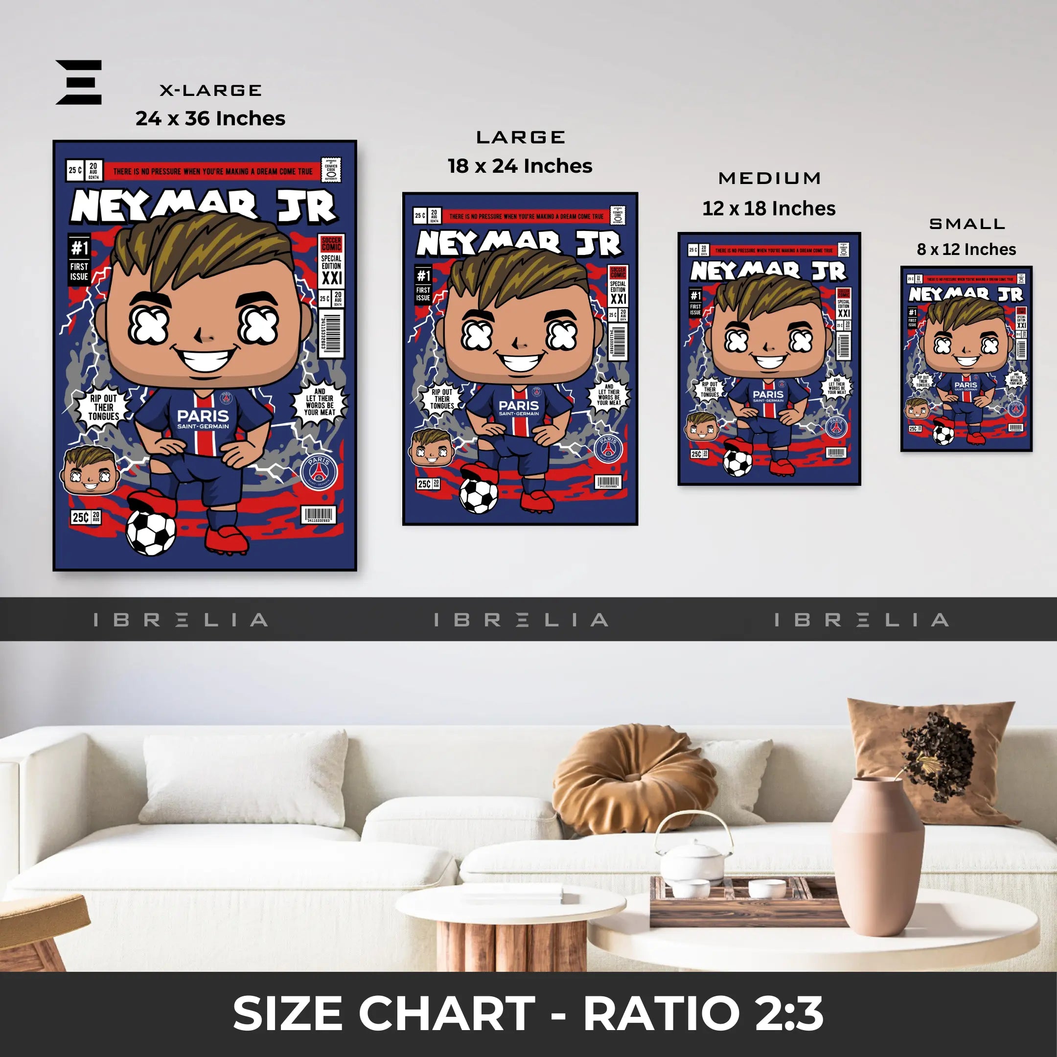 Neymar Jr. Pop Art Resin Wall Art – PSG Comic Style Edition | IBRELIA IBRELIA