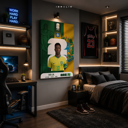 Vinícius Júnior FIFA World Cup 2026 Wall Art – Brazil Football | IBRELIA™