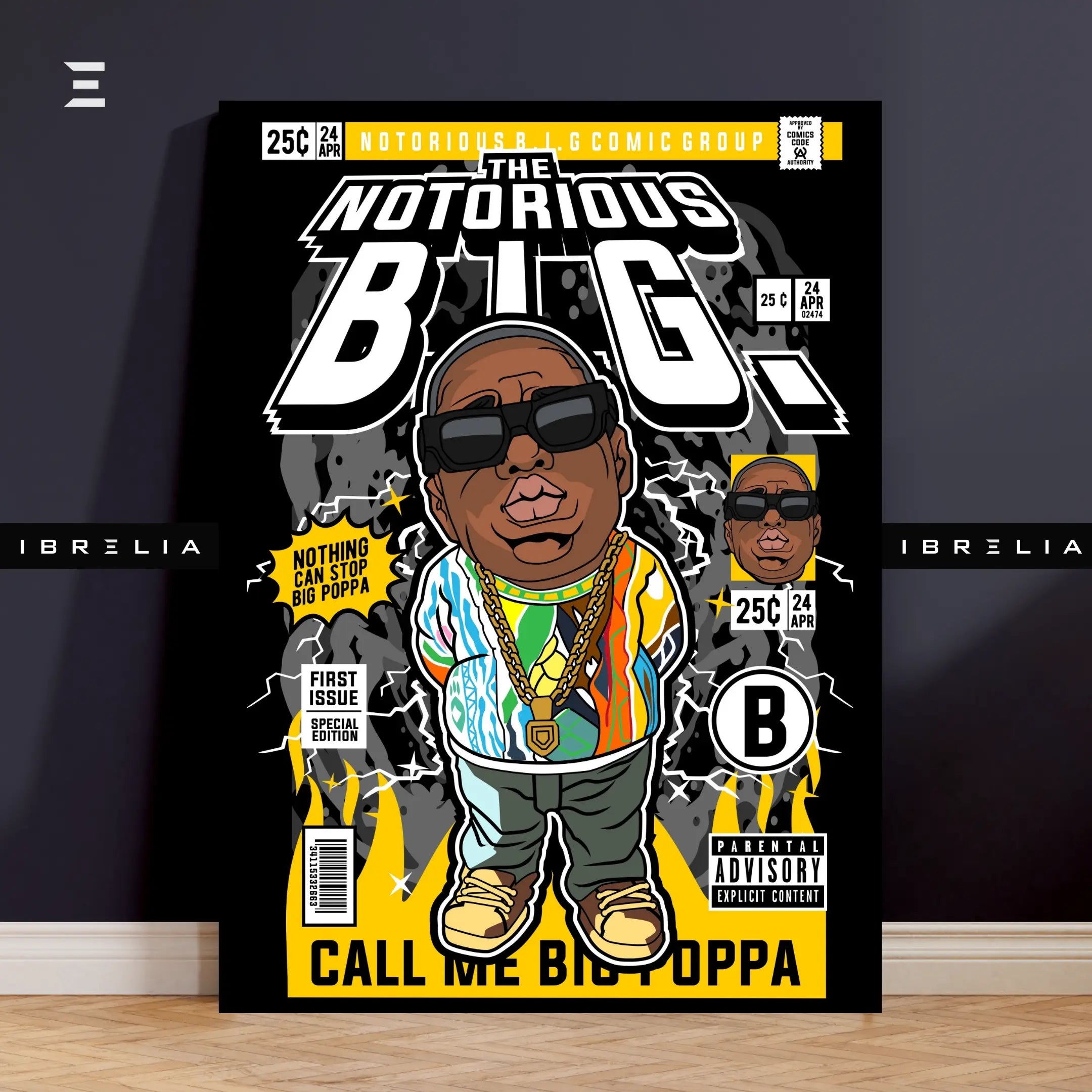 Notorious B.I.G. Pop Art Resin Wall Art – Call Me Big Poppa Comic Style | IBRELIA IBRELIA