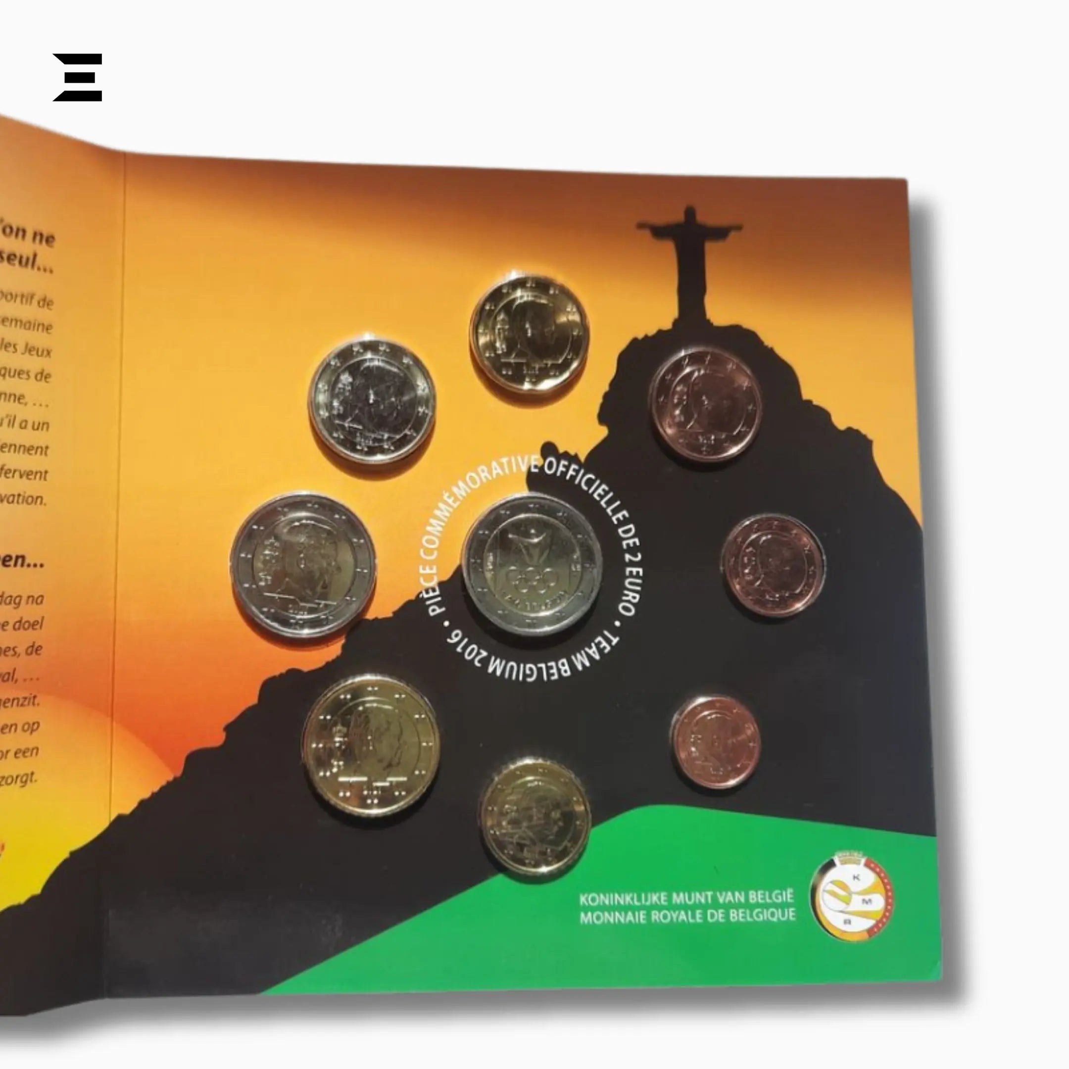 2016 Belgium 9 - Coin BU Set with €2 Rio Summer Olympic Games Commemorative Coin - IBRELIA