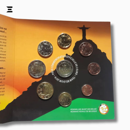 2016 Belgium 9 - Coin BU Set with €2 Rio Summer Olympic Games Commemorative Coin - IBRELIA