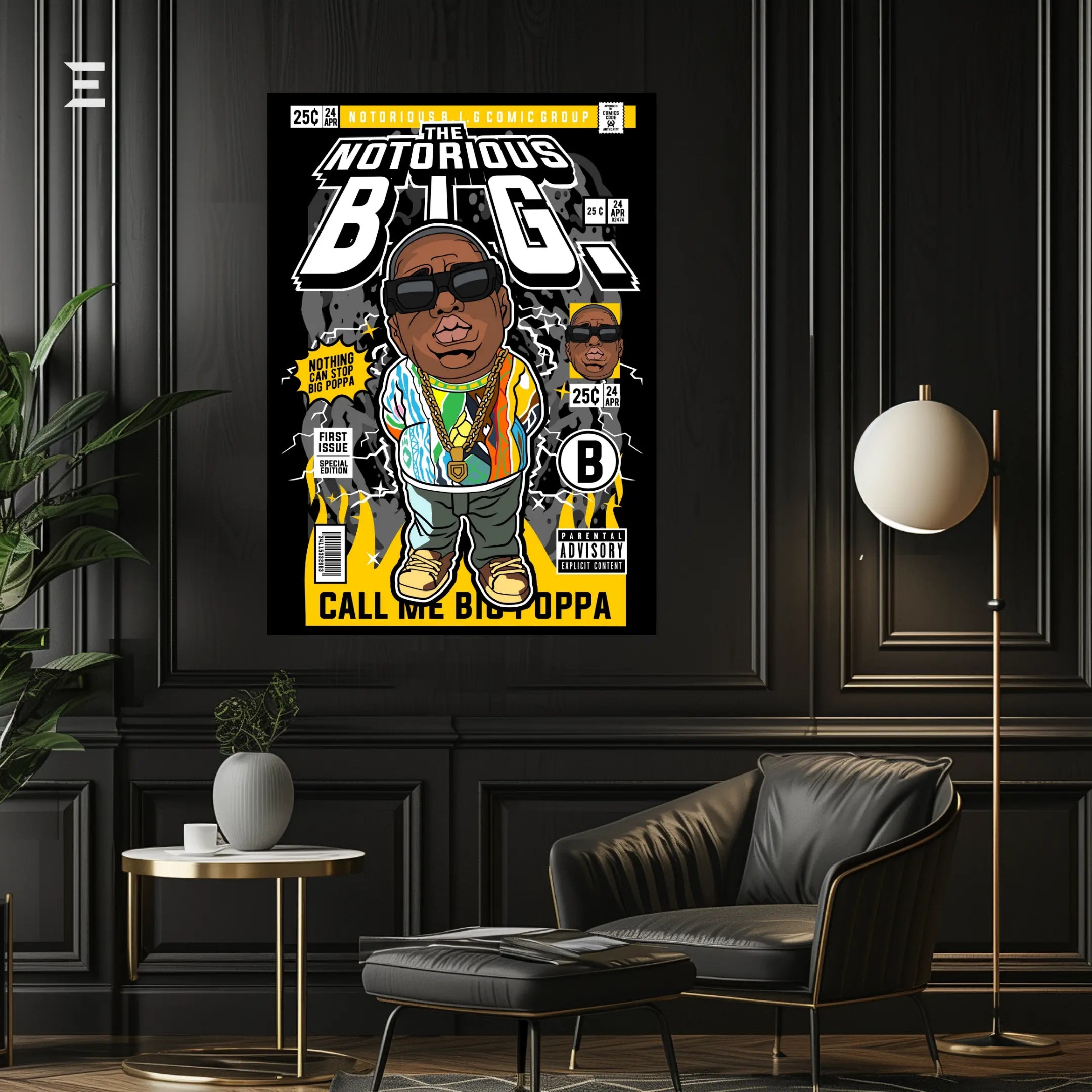 Notorious B.I.G. Pop Art Resin Wall Art – Call Me Big Poppa Comic Style | IBRELIA IBRELIA