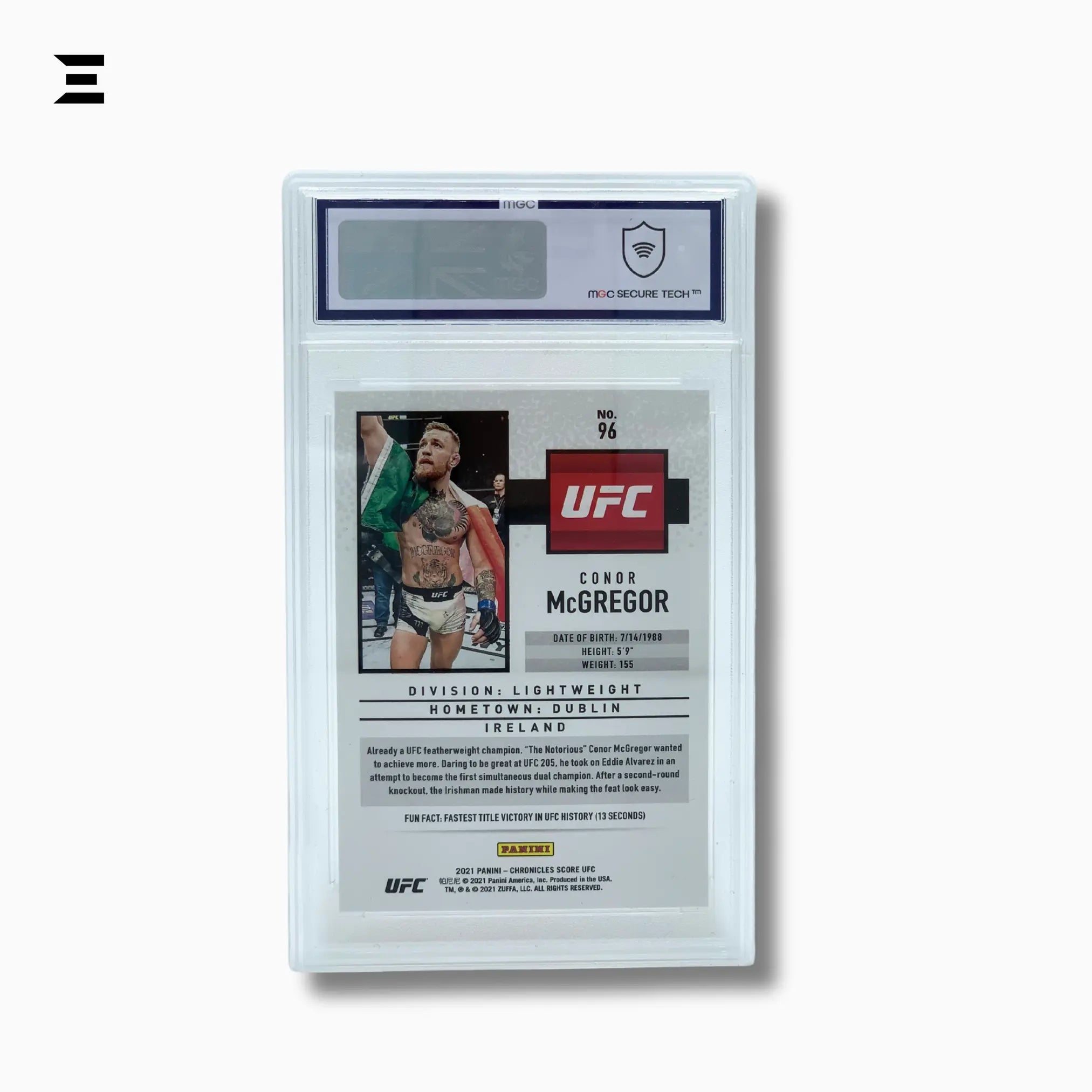 2021 Panini UFC Score #96 Conor McGregor MGC Graded 9 Lightweight Trading Card IBRELIA