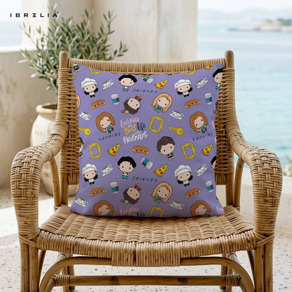 Friends TV Show Cushion – Cute Character Pattern Pillow 15x15 Inch | Sitcom Theme Cushion | IBRELIA™ IBRELIA