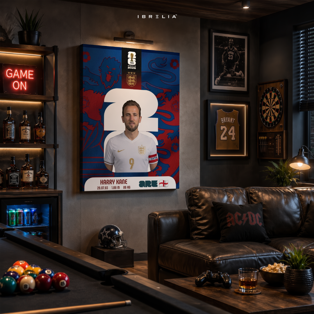 Harry Kane FIFA World Cup 2026 Wall Art – England Football Captain | IBRELIA™