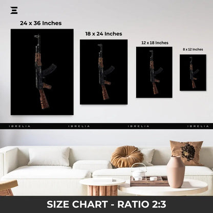 Premium Resin Coated Wall Art – Typography AK-47 Collectible | IBRELIA Pakistan IBRELIA