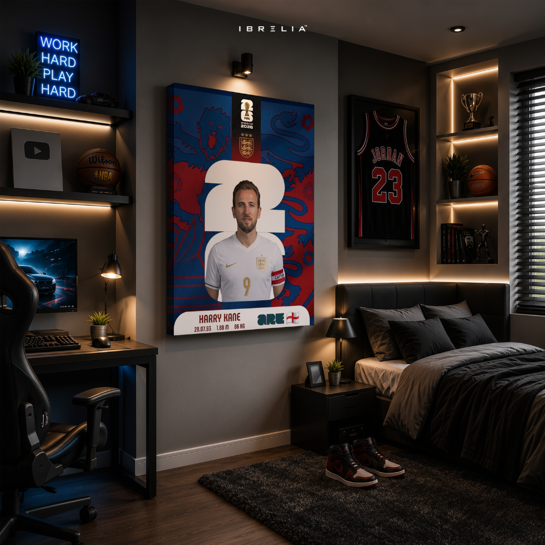 Harry Kane FIFA World Cup 2026 Wall Art – England Football Captain | IBRELIA™