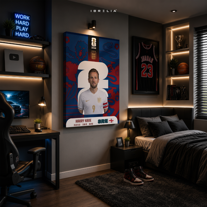 Harry Kane FIFA World Cup 2026 Wall Art – England Football Captain | IBRELIA™