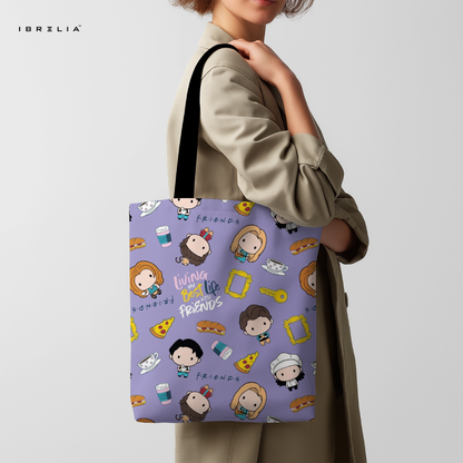 IBRELIA™ Friends Inspired Cartoon Tote Bag – Cute Minimal Character Design IBRELIA