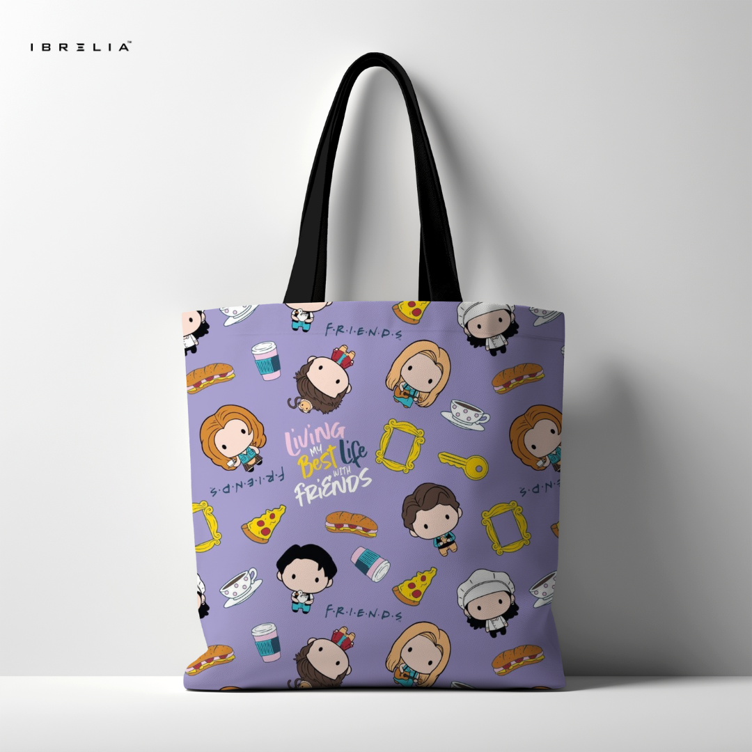 IBRELIA™ Friends Inspired Cartoon Tote Bag – Cute Minimal Character Design IBRELIA