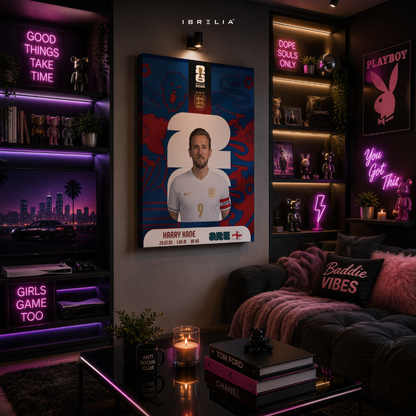 Harry Kane FIFA World Cup 2026 Wall Art – England Football Captain | IBRELIA™