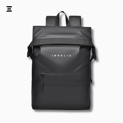 IBRELIA™ Waterproof Roll-Top Laptop Backpack – Black Minimalist Edition IBRELIA