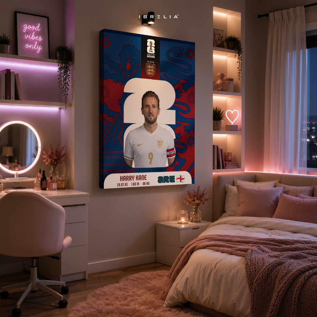 Harry Kane FIFA World Cup 2026 Wall Art – England Football Captain | IBRELIA™