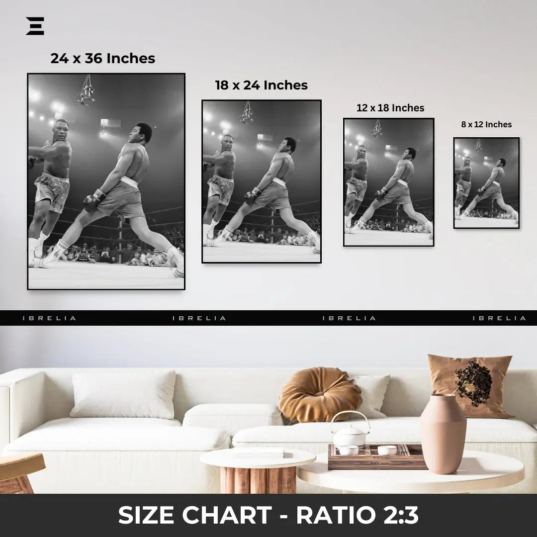 Premium Resin Coated Wall Art – Muhammad Ali vs Joe Frazier Fight Frame | IBRELIA Pakistan IBRELIA