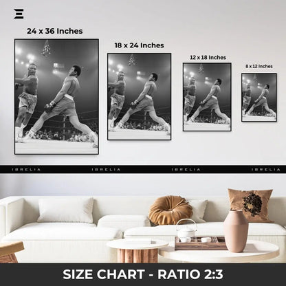 Premium Resin Coated Wall Art – Muhammad Ali vs Joe Frazier Fight Frame | IBRELIA Pakistan IBRELIA