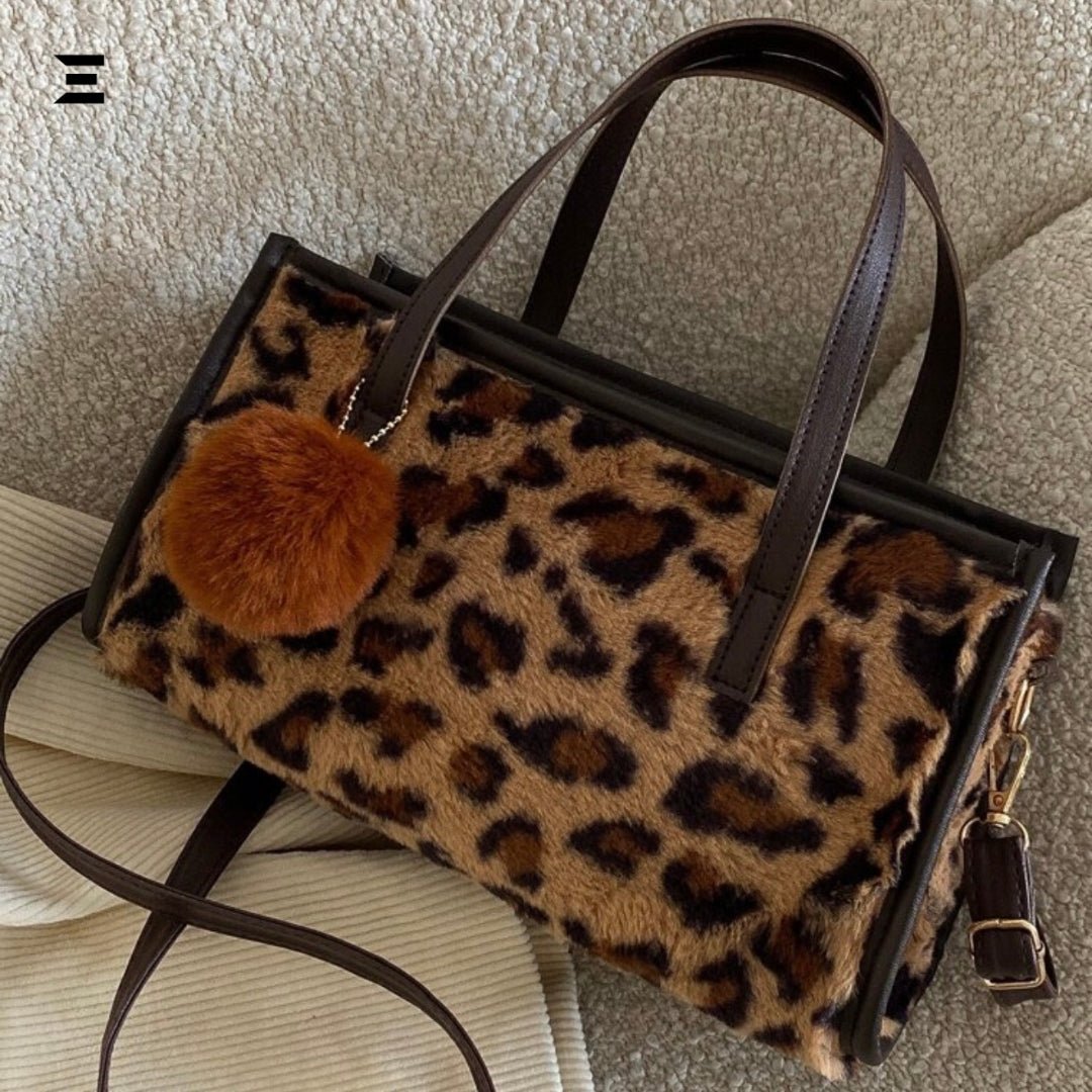 Leopard Faux Fur Tote Bag | Premium Shoulder & Crossbody Bag for Women - IBRELIA™ - IBRELIA