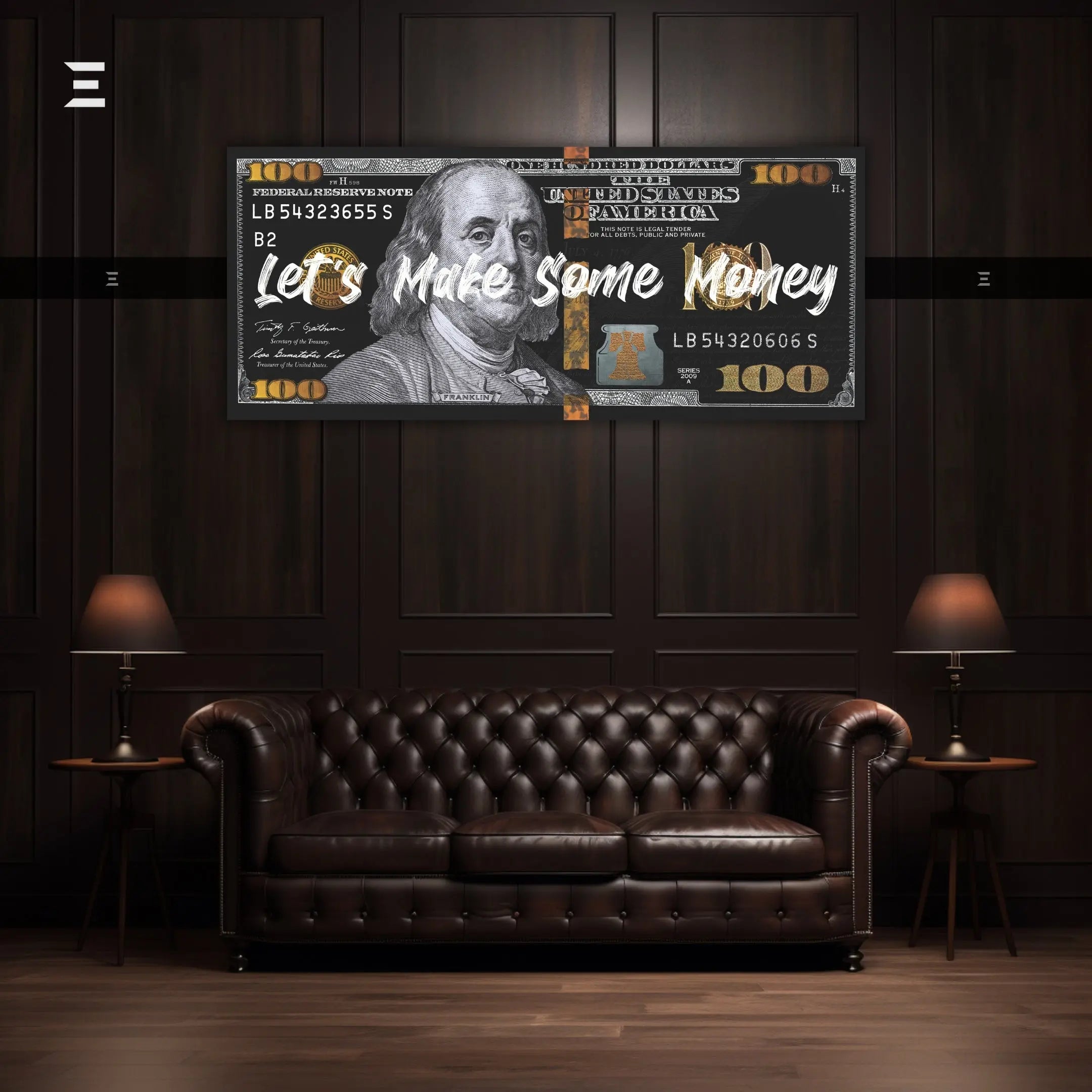 Ultra Wide Wall Art – “Let’s Make Some Money” Dollar Design | IBRELIA IBRELIA