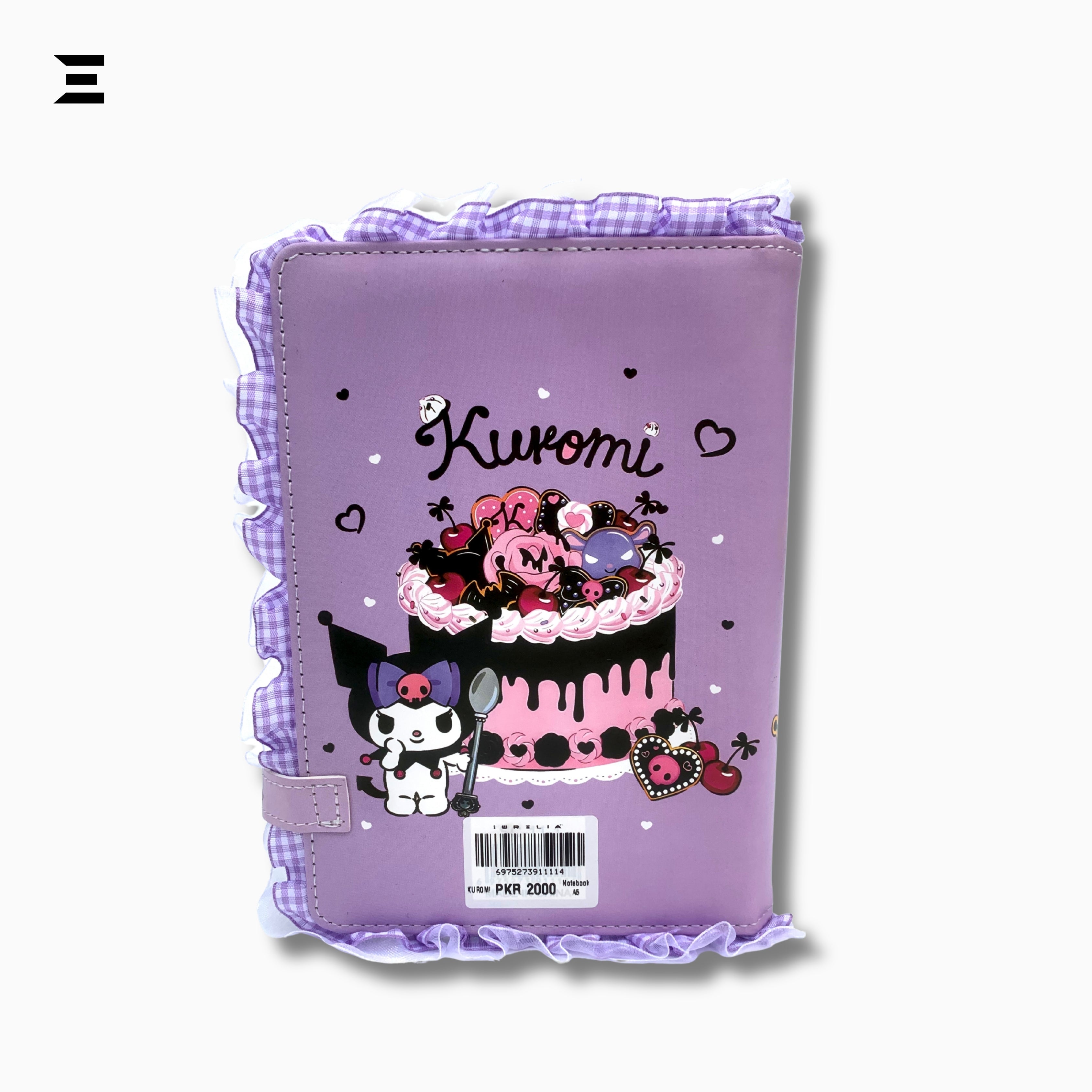 Kuromi Sanrio Lovers Club Diary Notebook A5 - Size | Cute Kawaii Journal with Strap | IBRELIA™ IBRELIA