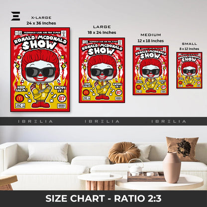 Ronald McDonald Pop Art Resin Wall Art – Comic Style Show | IBRELIA IBRELIA