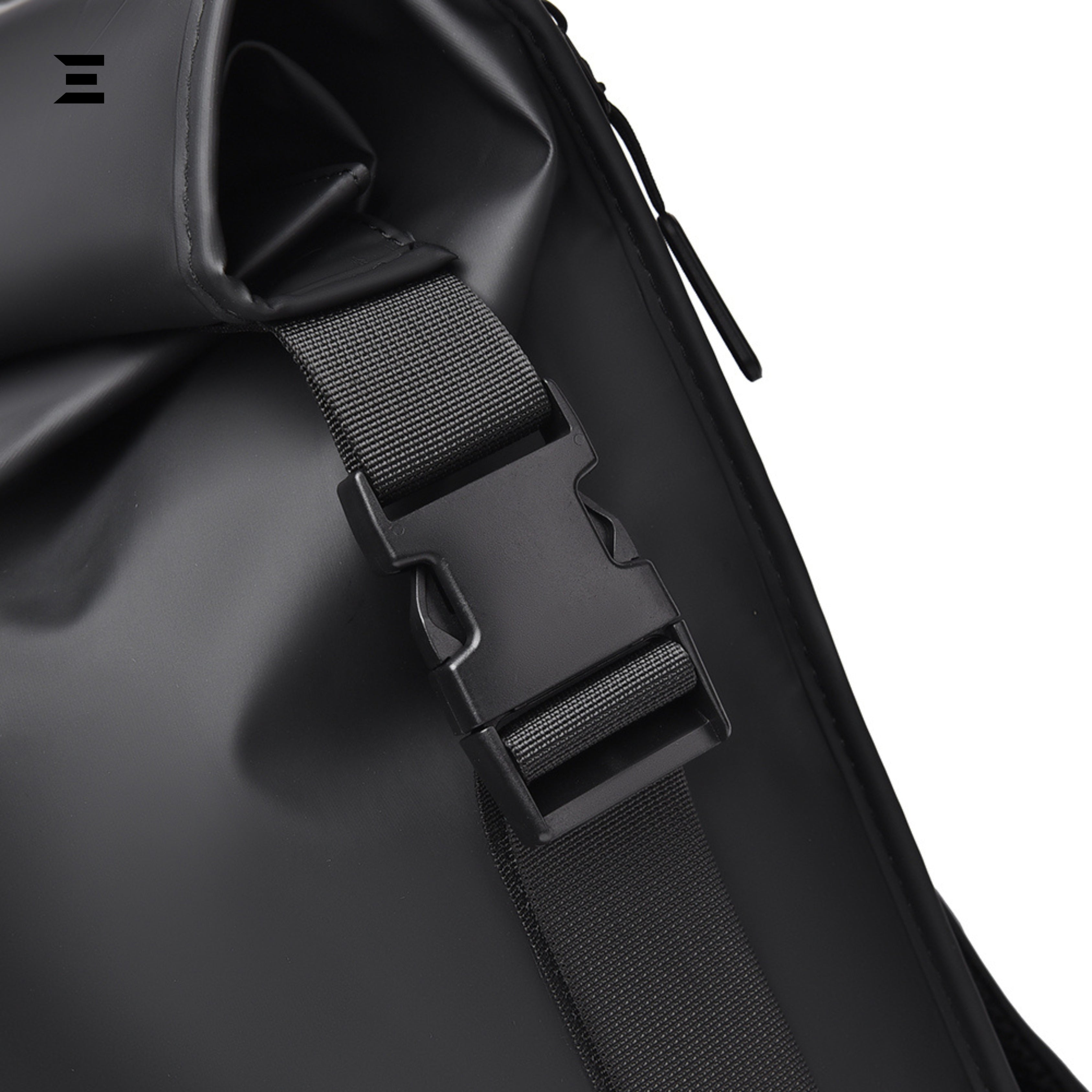 IBRELIA™ Waterproof Roll-Top Laptop Backpack – Black Minimalist Edition IBRELIA