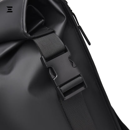 IBRELIA™ Waterproof Roll-Top Laptop Backpack – Black Minimalist Edition IBRELIA