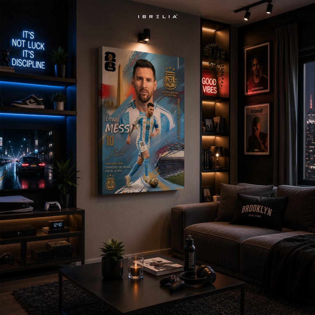 Lionel Messi Argentina FIFA World Cup 2026 Wrapped Frame Wall Art | IBRELIA™